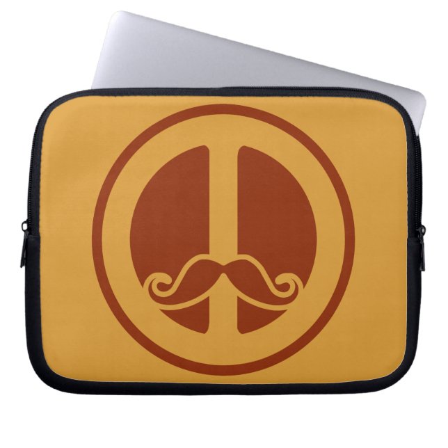 Capa Para Notebook A bolsa de laptop personalizada do Peace Stache (Frente)