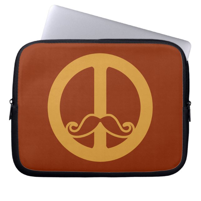 Capa Para Notebook A bolsa de laptop personalizada do Peace Stache (Frente)