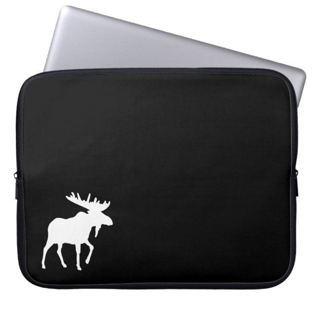 Capa Para Notebook A bolsa de laptop preta 15" dos alces (Frente)