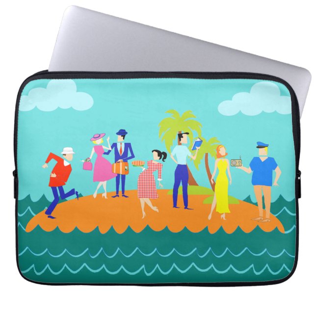 Capa Para Notebook A bolsa de laptop retro de uma excursão de três (Frente)