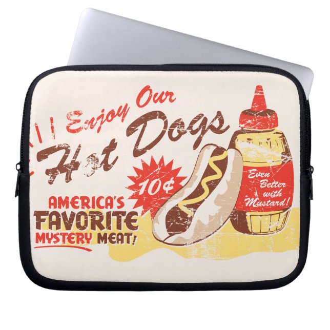 Capa Para Notebook A bolsa de laptop retro do cachorro quente (Frente)