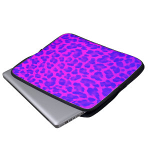 Capa Para Notebook A bolsa de laptop roxa do impressão do leopardo