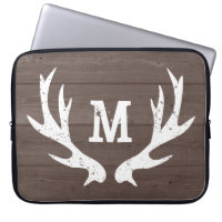 A bolsa de laptop rústica dos antlers dos cervos