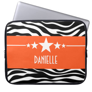 Capa Para Notebook A bolsa de laptop Sassy alaranjada da zebra da est