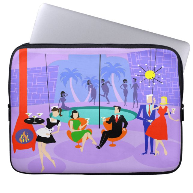 Capa Para Notebook A bolsa de laptop tropical retro do cocktail (Frente)