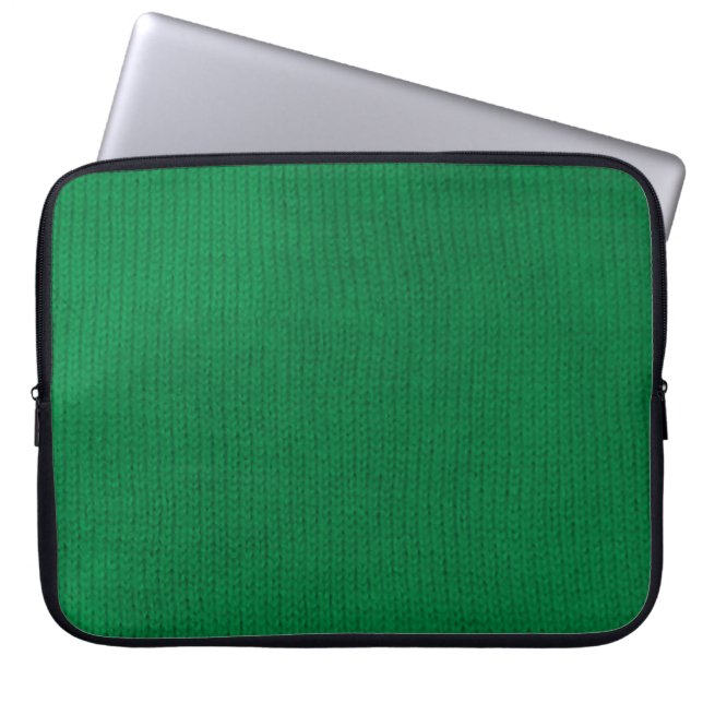 Capa Para Notebook A bolsa de laptop verde de Stockinette (Frente)