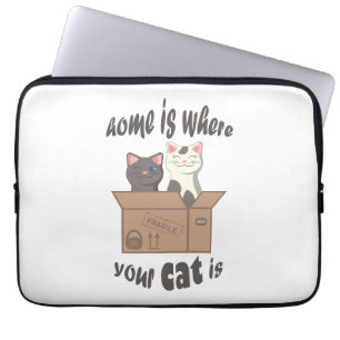 Capa Para Notebook A citação engraçada de Home é onde seu gato está