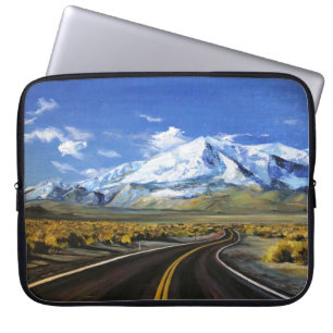 Capa Para Notebook a estrada para as montanhas, piningasfalto a óleo,