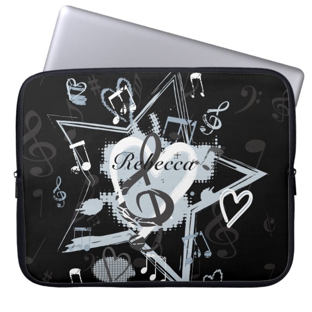 Capa Para Notebook A estrela musical personalizada nota o teste (Frente)