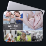 Capa Para Notebook A família personalizada da colagem caçoa blocos da<br><div class="desc">Personalize sua bolsa de laptop com suas fotos favoritas da família,  dos miúdos,  dos animais de estimação e de memórias especiais com este design da colagem. O bloco do quadro adiciona um toque moderno e a seleção da mistura da pia batismal é emparelhada perfeitamente para seu nome de família.</div>