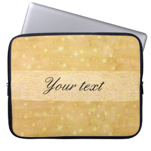 Capa Para Notebook A folha Dourado personalizada Stars a aguarela