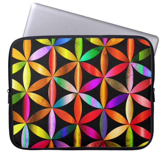 Capa Para Notebook A Incrível Flor da Vida em uma Bolsa de Eletrônico (Frente)