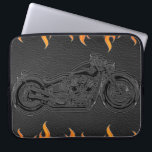 Capa Para Notebook A laranja de couro preta arde a motocicleta quente<br><div class="desc">Projete</div>