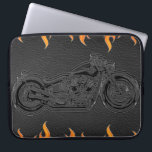 Capa Para Notebook A laranja de couro preta arde a motocicleta quente<br><div class="desc">Projete</div>