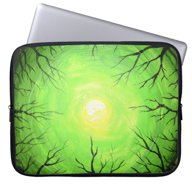 Capa Para Notebook A luz verde da floresta (Frente)