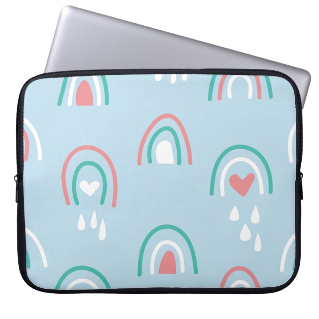 Capa Para Notebook A mão boêmica desenhou um padrão uniforme com arco (Frente)