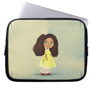 Capa Para Notebook a menina dos desenhos animados com os eletrônicos