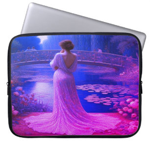 Capa Para Notebook A mulher elegante é Bolsa de Eletrônicos Purple Re