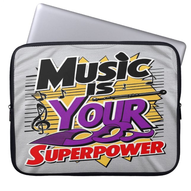 Capa Para Notebook A Música é Seu Superpoder opção 3 (Frente)