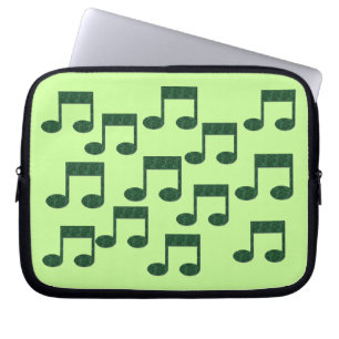 Capa Para Notebook A música verde nota a bolsa de laptop