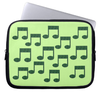 Capa Para Notebook A música verde nota a bolsa de laptop