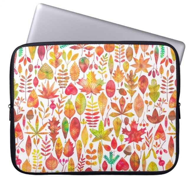 Capa Para Notebook A queda do outono da Aquarela deixa o padrão sem p (Frente)