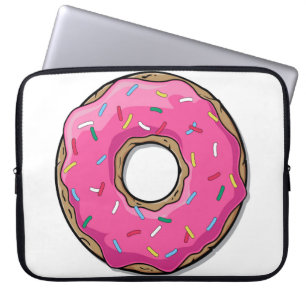 Capa Para Notebook A rosquinha cor-de-rosa dos desenhos animados com