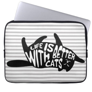 Capa Para Notebook A vida é melhor com tipografia do divertimento do