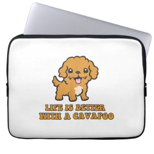 Capa Para Notebook A Vida É Melhor Com Um Cavapoo - Um Cachorro Engra