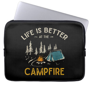 Capa Para Notebook A Vida É Melhor No Acampamento Divertido Caçamba