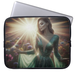 Capa Para Notebook A Woman in the Green Dress Laptop Electronics Bag