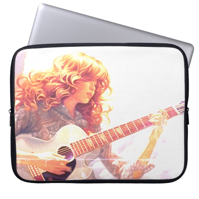Capa Para Notebook A Young Girl Playing Guitar on an Electronics Bag (Frente)
