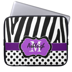Capa Para Notebook A zebra preta roxa listra a caixa do laptop das