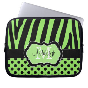 Capa Para Notebook A zebra preta verde listra a caixa do laptop das
