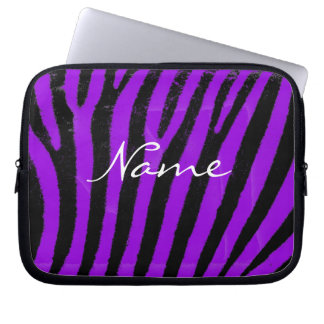 Capa Para Notebook A zebra roxa listra a bolsa de laptop do neopreno