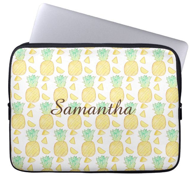 Capa Para Notebook Abacaxi de Aquarela Tropical (Frente)