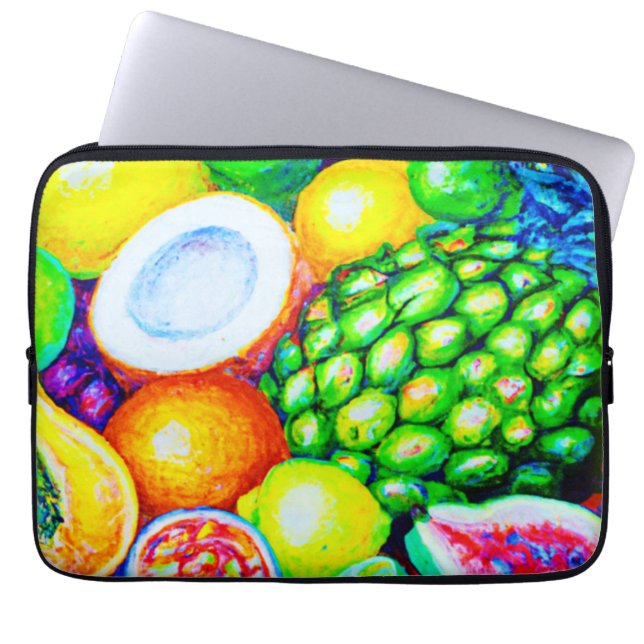 Capa Para Notebook Abacaxi e Frutas tropicais. Comprar Agora (Frente)