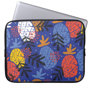 Capa Para Notebook Abacaxis abstrato minimalistas coloridos e folhas
