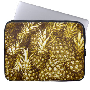 Capa Para Notebook Abacaxis dourados luxuosos