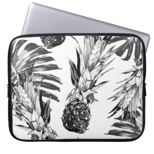 Capa Para Notebook Abacaxis, folhas tropicais da selva. Bela costura