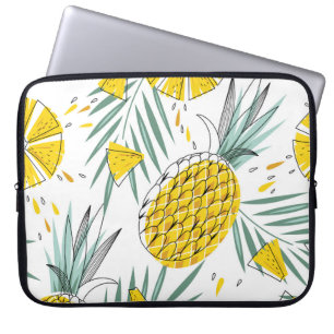 Capa Para Notebook Abacaxis suculentos: padrão de safra brilhante.