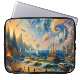 Capa Para Notebook Abaixo pelo Mar: Uma paisagem do Sonho Costeiro Su