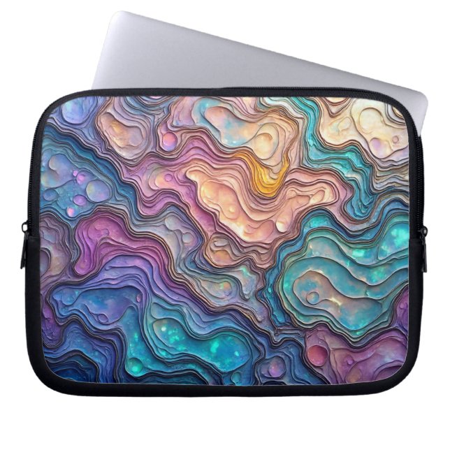 Capa Para Notebook Abalone Swirls - Eletrônicos Coloridos (Frente)