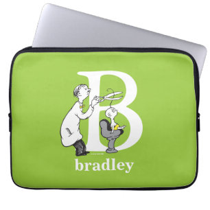 Capa Para Notebook ABC do Dr. Seuss: Letra B - Branco   Adicione seu 