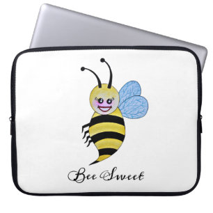 Capa Para Notebook Abelha bonito da aguarela com sorriso feliz