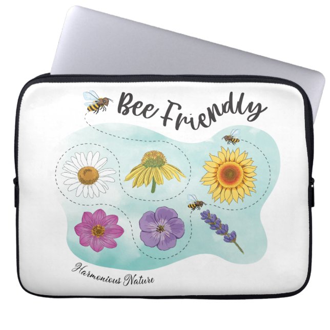 Capa Para Notebook Abelhas amigáveis - Natureza Harmoniosa (Frente)