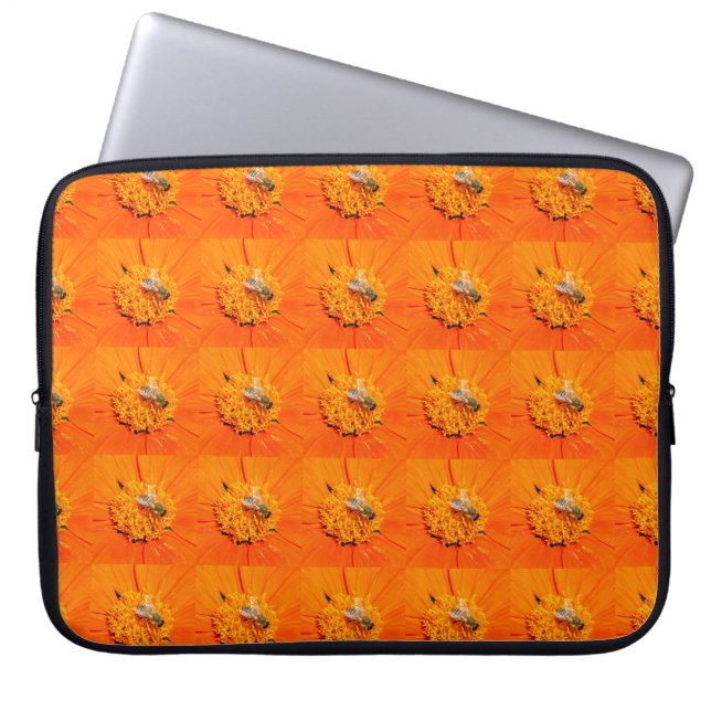 Capa Para Notebook abelhas do mel na manga laranja (Frente)
