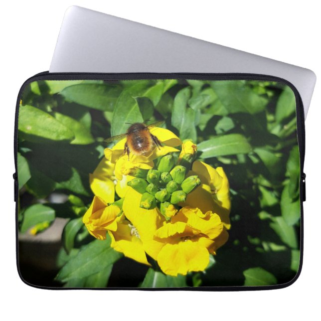 Capa Para Notebook Abelhas nas Flores Amarelas (Frente)