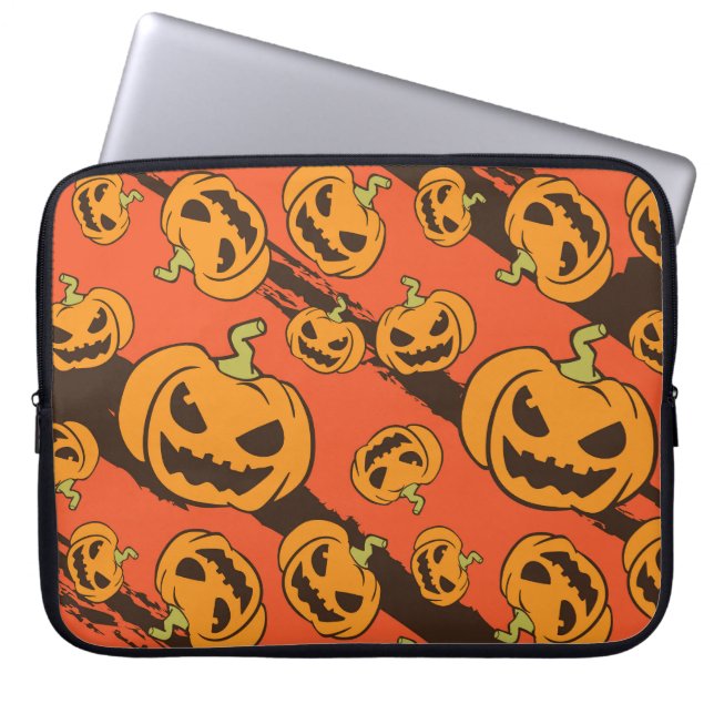 Capa Para Notebook Abóbora-de-Halloween: Padrão Invisível e Sem Olho (Frente)