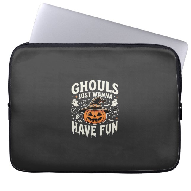Capa Para Notebook Abóboras de Halloween Divertidas para Gôlos (Frente)